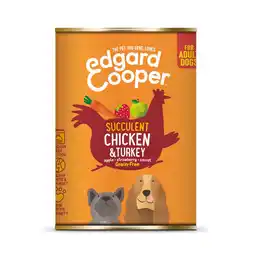Pets Place Edgard&Cooper Blik Chicken Turkey Adult - Hondenvoer - Kip Kalkoen Aardbei 400 g Graanvrij aanbieding