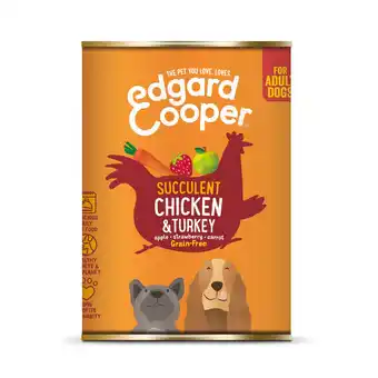Pets Place Edgard&Cooper Blik Chicken Turkey Adult - Hondenvoer - Kip Kalkoen Aardbei 400 g Graanvrij aanbieding