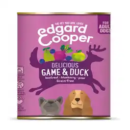 Pets Place Edgard&Cooper Blik Game Duck Adult - Hondenvoer - Wild Eend Rode Biet 400 g Graanvrij aanbieding