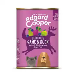 Pets Place Edgard&Cooper Blik Game Duck Adult - Hondenvoer - Wild Eend Rode Biet 400 g Graanvrij aanbieding