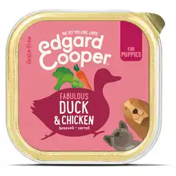 Pets Place Edgard&Cooper Kuipje Duck Chicken Puppy - Hondenvoer - Eend Kip Broccoli 150 g Graanvrij aanbieding
