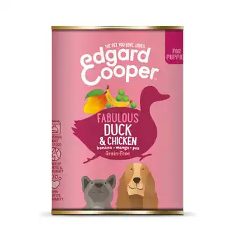 Pets Place Edgard&Cooper Blik Duck Chicken Puppy - Hondenvoer - Eend Kip Banaan 400 g Graanvrij aanbieding