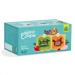 Pets Place Edgard&Cooper Kuipjes Multipack Adult Chicken Lamb - Hondenvoer - Kip Lam 4x300 g aanbieding