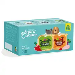 Pets Place Edgard&Cooper Kuipjes Multipack Adult Chicken Lamb - Hondenvoer - Kip Lam 4x300 g aanbieding