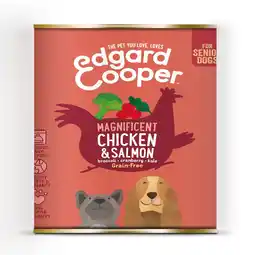 Pets Place Edgard&Cooper Blik Chicken Salmon Senior - Hondenvoer - Kip Zalm Broccoli 400 g Graanvrij aanbieding