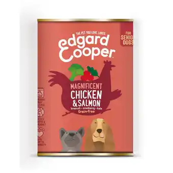 Pets Place Edgard&Cooper Blik Chicken Salmon Senior - Hondenvoer - Kip Zalm Broccoli 400 g Graanvrij aanbieding
