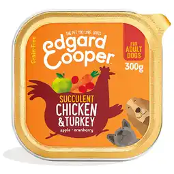 Pets Place Edgard&Cooper Kuipje Chicken Turkey Adult - Hondenvoer - Kip Kalkoen Appel 300 g Graanvrij aanbieding