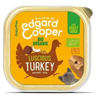 Pets Place Edgard&Cooper Kuipje Bio Turkey Adult - Hondenvoer - Kalkoen Kokos Chiazaad 100 g Biologisch aanbieding