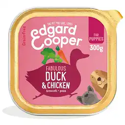 Pets Place Edgard&Cooper Kuipje Duck Chicken Puppy - Hondenvoer - Eend Kip Broccoli 300 g Graanvrij aanbieding