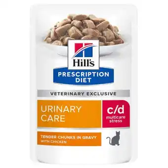 Pets Place Hill's Prescription Diet C/D Urinary Stress Urinary Care Maaltijdzakjes - Kattenvoer - Kip 12x85 g aanbieding