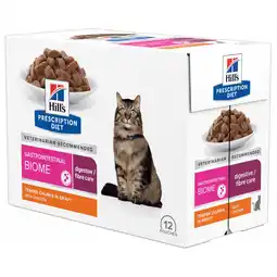 Pets Place Hill's Prescription Diet Gastrointestinal Biome Digestive+ Fibre Care Pouch - Kattenvoer - 12x85 g aanbieding