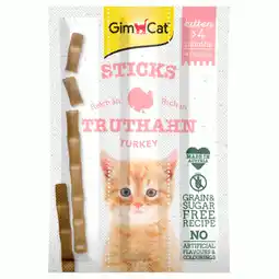 Pets Place Gimcat Sticks Kitten - Kattensnack - Kalkoen 3 stuks aanbieding