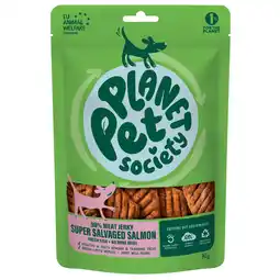 Pets Place Planet Pet Society Dog Jerky Super Salvaged - Hondensnacks - Zalm 90 g aanbieding