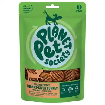 Pets Place Planet Pet Society Dog Jerky Thanks Given - Hondensnacks - Kalkoen 90 g aanbieding
