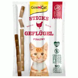 Pets Place Gimcat Sticks - Kattensnack - Gevogelte 20 g 4 stuks aanbieding