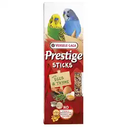 Pets Place Versele-Laga Prestige Sticks Kleine Parkieten - Vogelsnack - Ei Thijm 60 g 2 stuks aanbieding