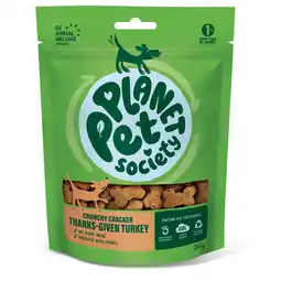 Pets Place Planet Pet Society Dog Cracker Thanks Given - Hondensnacks - Kalkoen 200 g aanbieding