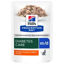 Pets Place Hill's Prescription Diet M/D Diabetes/Weight Management Pouch - Kattenvoer - 12x85 g aanbieding
