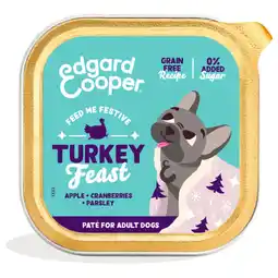 Pets Place Edgard&Cooper Kuipje Festive Paté - Hondenvoer - Kalkoen 150 g aanbieding