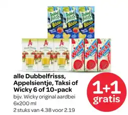 Spar Alle dubbelfrisss, appelsientje, taksi of wicky 6 of 10 pack aanbieding