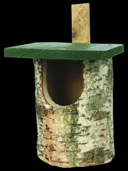 Pets Place Wildbird Nestkast Berk Halfholenbroeders - Broeden - 22.5x17.5x30 cm Grijs Groen aanbieding