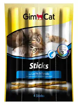 Pets Place Gimcat Sticks - Kattensnack - Vis 20 g 4 stuks aanbieding