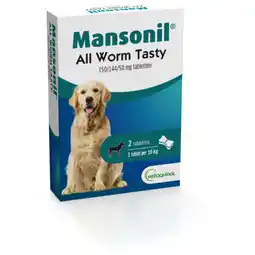 Pets Place Mansonil All Worm Tasty Bone - Anti wormenmiddel - 2 tab Vanaf 2.5 Kg. 1 Tab Per 10 Kg aanbieding