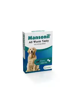 Pets Place Mansonil All Worm Tasty Bone - Anti wormenmiddel - 2 tab Vanaf 2.5 Kg. 1 Tab Per 10 Kg aanbieding