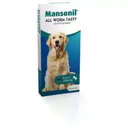 Pets Place Mansonil All Worm Tasty Bone - Anti wormenmiddel - 6 tab Vanaf 2.5 Kg. 1 Tab Per 10 Kg aanbieding