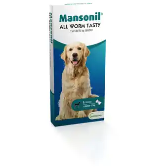 Pets Place Mansonil All Worm Tasty Bone - Anti wormenmiddel - 6 tab Vanaf 2.5 Kg. 1 Tab Per 10 Kg aanbieding