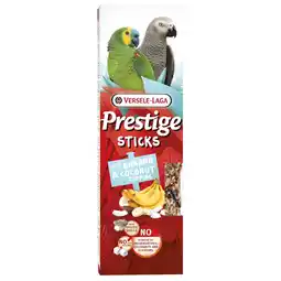 Pets Place Versele-Laga Prestige Sticks Papegaaien - Vogelsnack - Banaan Kokos 140 g 2 stuks aanbieding