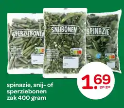 Spar Spinazie, snij of sperziebonen aanbieding