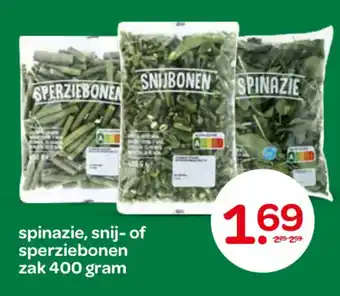 Spar Spinazie, snij of sperziebonen aanbieding