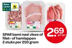 Spar SPAR bami nasi vlees of filet of hamlappen aanbieding