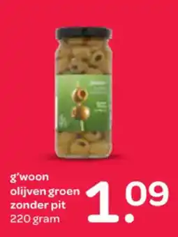 Spar g'woon olijven groen zonder pit aanbieding