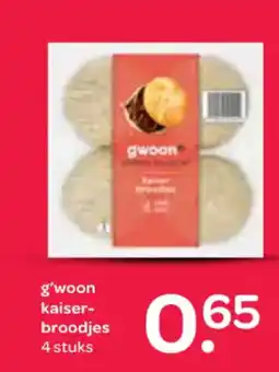 Spar G'woon kaiser broodjes 4 stuks aanbieding