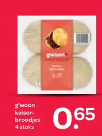 Spar G'woon kaiser broodjes 4 stuks aanbieding