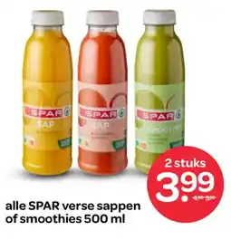 Spar Alle SPAR verse sappen of smoothies aanbieding