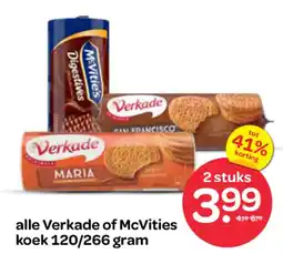 Spar Alle Verkade of McVities koek aanbieding