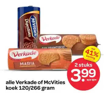 Spar Alle Verkade of McVities koek aanbieding