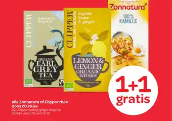 Spar Alle Zonnatura of Clipper thee doos 20 stuks aanbieding