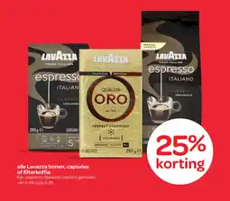 Spar alle Lavazza bonen, capsules of filterkoffie aanbieding