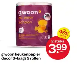 Spar G'woon keukenpapier decor 3 laags 2 rollen aanbieding
