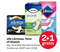 Spar Alle libresse, tena of Always aanbieding