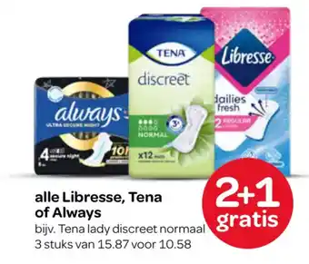 Spar Alle libresse, tena of Always aanbieding