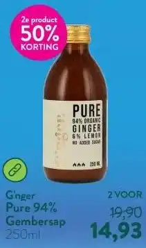 Holland & Barrett Pure 94% Gembersap aanbieding