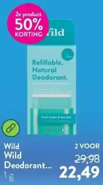 Holland & Barrett Wild Deodorant Fresh Cotton & Sea Salt aanbieding