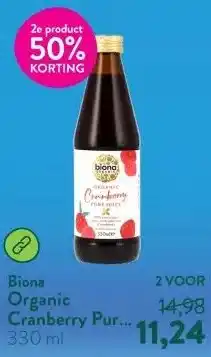 Holland & Barrett Organic Cranberry Pure Juice aanbieding