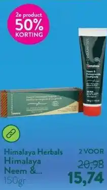 Holland & Barrett Himalaya Neem & Granaatappel Tandpasta aanbieding
