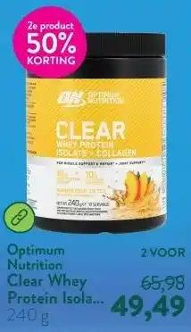Holland & Barrett Clear Whey Protein Isolate + Collagen Summer Fruit Ice Tea aanbieding